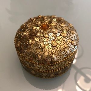 Gold Sequined Jewelry Box